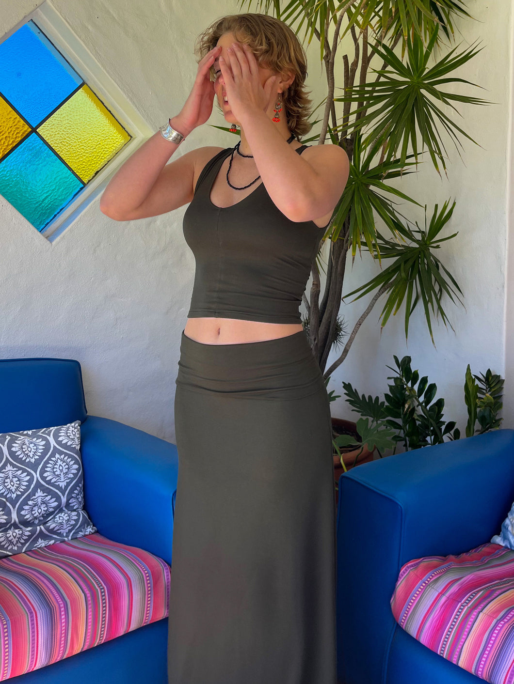 Jasmine Skirt in Military Green