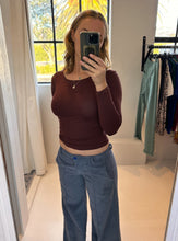 Load image into Gallery viewer, Poppy Longsleeve top in Chocolate
