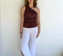 Load image into Gallery viewer, Bright Paisley One Shoulder Top
