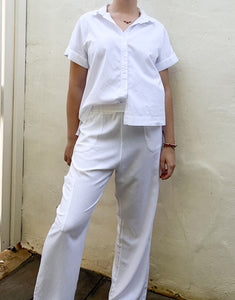 Cargo pants in White Linen Blend