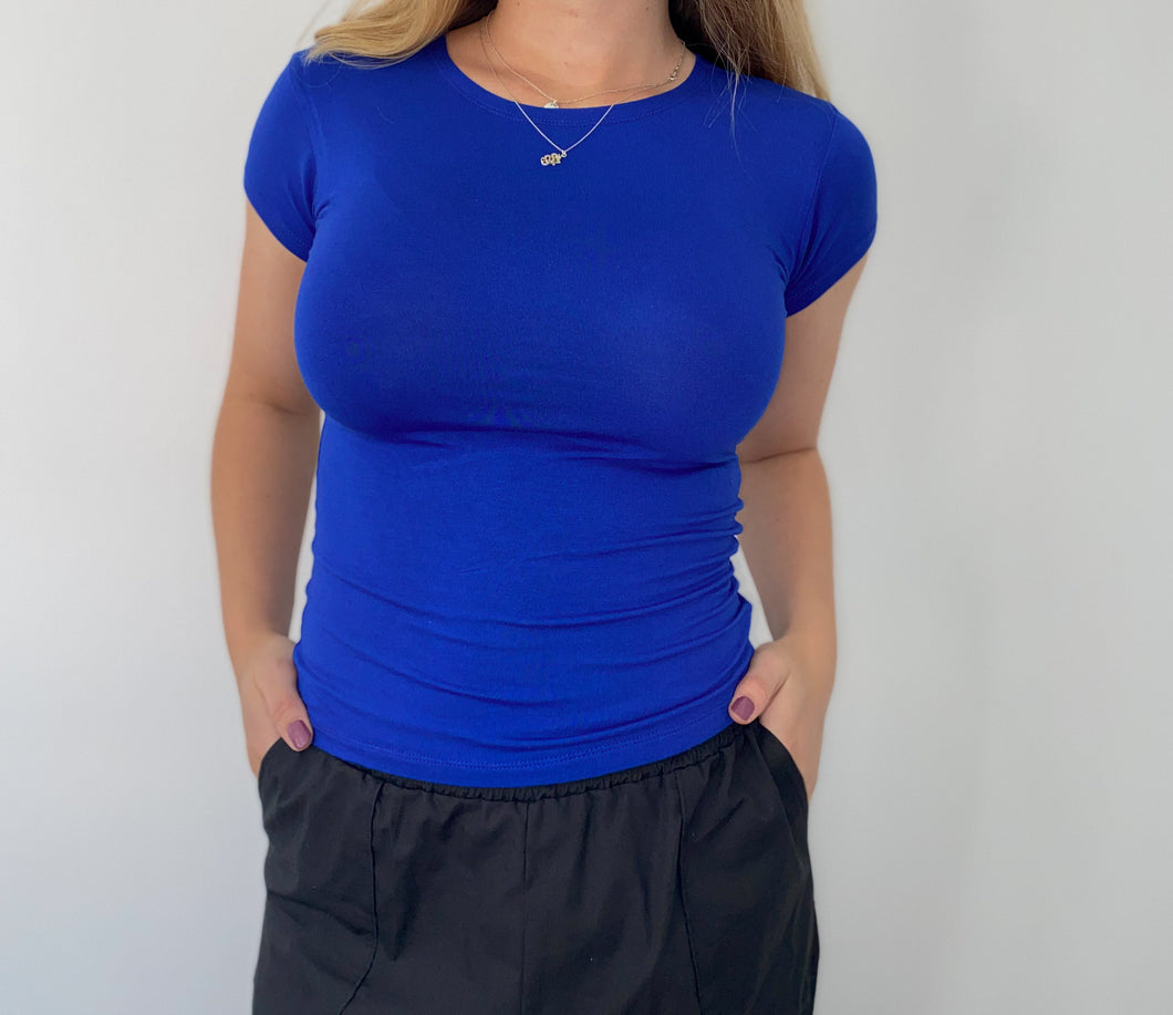 Basic Tee in Cobalt Blue